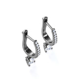 1 Carat Round Brilliant Cut Certified Lab Diamond and Moissanite - 4 Prong Pave Set Huggie Hoop Earrings - 18K Rose Gold Plating over Silver