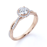 Certified 1.5 CT Round Lab Diamond Clustered Halo Infinity Engagement Ring