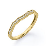 Milgrain Edged Curve 0.15 TCW Pave Wedding Band