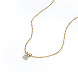 Certified - 0.5 Carat Round Cut Moissanite Brilliant Pendant Necklace - 18K Yellow Gold Plating Over Silver