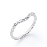 2-Prong Flush 0.10 TCW Curved Wedding Band
