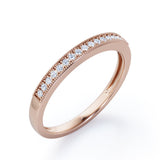 Pave 0.15 TCW Round Shape Milgrain Wedding Band
