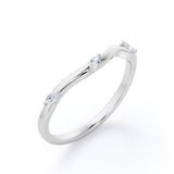 Trilogy - 0.05 TCW Marquise Cut - Curved Wedding Band