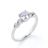 1.15 CT Round Shaped Certified Lab Grown Diamond Five Stone Engagement ring in White Gold