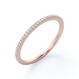 Classic 0.25 Carat Round Cut Pave Wedding Band