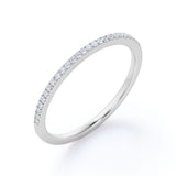 Classic 0.25 Carat Round Cut Pave Wedding Band