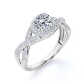1.50 Carat Round Cut Moissanite Twisted Bridal Set