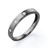 Flush Design 0.1 TCW Round Shape Stackable Ring