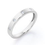 Flush Design 0.1 TCW Round Shape Stackable Ring
