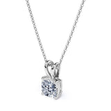 Certified - 2.5 Carat Cushion Cut Moissanite - Adorable Pendant Necklace - 18K Rose Gold Plating Over Silver