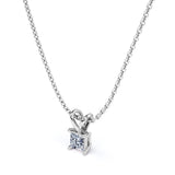 Certified - 0.5 Carat Princess Cut Moissanite - Simple Pendant Necklace - 18K Rose Gold Plating Over Silver