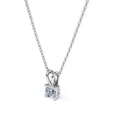 Lovely 0.25 Carat Cushion Cut Certified Lab Diamond Pendant Necklace In 18K White Gold Plating Over Silver
