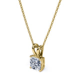 Certified - 2.5 Carat Cushion Cut Moissanite - Adorable Pendant Necklace - 18K Rose Gold Plating Over Silver
