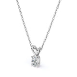 Enchanting 0.25 Carat Oval Shaped Certified Lab Diamond Pendant Necklace In 18K White Gold Plating Over Silver