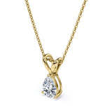 Certified Captivating 1.5 Carat Teardrop Moissanite Pendant Necklace In 18K Rose Gold Plating Over Silver
