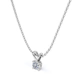 Certified - 0.5 Carat Round Cut Moissanite Brilliant Pendant Necklace - 18K Yellow Gold Plating Over Silver
