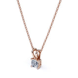 Lovely 0.25 Carat Cushion Cut Certified Lab Diamond Pendant Necklace In 18K White Gold Plating Over Silver