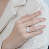 1.45 Ct Round Shape Moissanite Pave Bridal Set