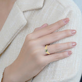 1.05 Ct Round Green Moss Agate Leaf Engagement Ring