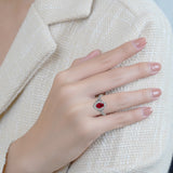 1.20 Ct Oval Cut Vintage Lab Ruby Halo Engagement Ring