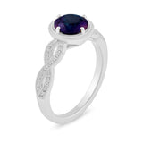 1.15 Ct Round Cut Alexandrite Milgrain Engagement Ring