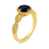 1.15 Ct Round Cut Alexandrite Milgrain Engagement Ring