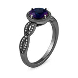 1.15 Ct Round Cut Alexandrite Milgrain Engagement Ring