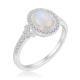 1.35 Ct Oval Cut Halo Lab Created Opal Vintage Ring Engagement Ring