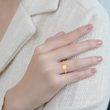 Vintage 1.05 Ct Round Cut Lab Created Opal Filigree Engagement Ring