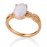 Inifnity 1.35 Ct Oval Cut Lab Created Opal Milgrain Engagement Ring