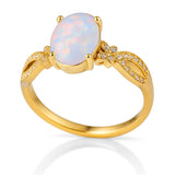 Inifnity 1.35 Ct Oval Cut Lab Created Opal Milgrain Engagement Ring