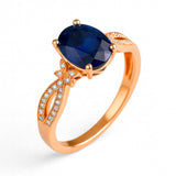 Inifnity 1.35 Ct Oval Cut Blue Sapphire Milgrain Engagement Ring