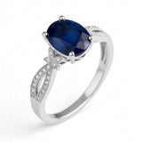 Inifnity 1.35 Ct Oval Cut Blue Sapphire Milgrain Engagement Ring