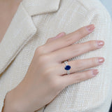 Inifnity 1.35 Ct Oval Cut Blue Sapphire Milgrain Engagement Ring
