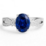 Inifnity 1.35 Ct Oval Cut Blue Sapphire Milgrain Engagement Ring