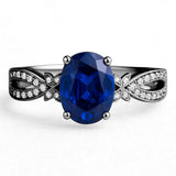 Inifnity 1.35 Ct Oval Cut Blue Sapphire Milgrain Engagement Ring