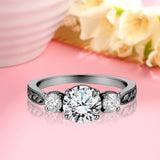 Certified 1.20 Ct Round Lab Diamond Three Stone Engagement Ring
