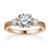 Certified 1.20 Ct Round Lab Diamond Three Stone Engagement Ring