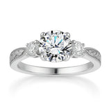 Certified 1.20 Ct Round Lab Diamond Three Stone Engagement Ring