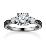 Certified 1.20 Ct Round Lab Diamond Three Stone Engagement Ring
