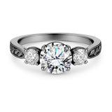 Certified 1.20 Ct Round Lab Diamond Three Stone Engagement Ring