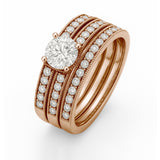 1.15 Ct Round Lab Diamond Pave Trio Set