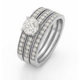 1.15 Ct Round Lab Diamond Pave Trio Set