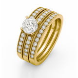 1.15 Ct Round Lab Diamond Pave Trio Set