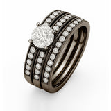 1.15 Ct Round Lab Diamond Pave Trio Set
