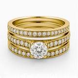 1.15 Ct Round Lab Diamond Pave Trio Set