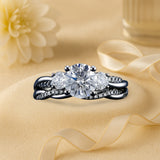 1.20 Ct Round Lab Diamond  Twist Three Stone Bridal Set