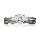 1.20 Ct Round Lab Diamond  Twist Three Stone Bridal Set