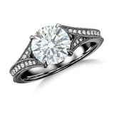 Certified 1.10 Ct Round Lab Diamond  Vintage Engagement Ring