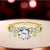 Certified 1.15 Ct Round Lab Diamond  Floral Butterfly Engagement Ring
